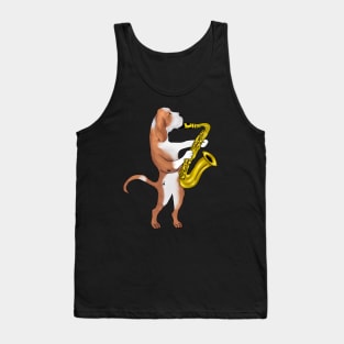 Dog Playing Saxophone Jazz Lovers Funny Gift Tank Top